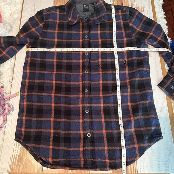 prAna Golden Canyon Flannel Long Sleeve Top Rich Sapphire - Picture 9 of 12